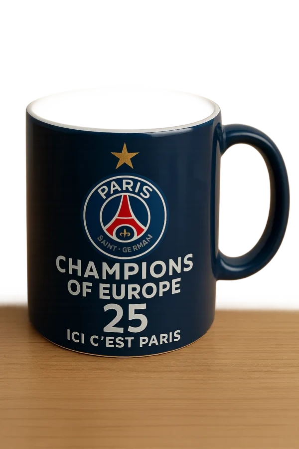 Tasse à café et porte clé personnalisée PSG – Image 3